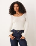 [Tala] Tala multiway long sleeve resort knit top in buttermilk-White 8-10 CREAM