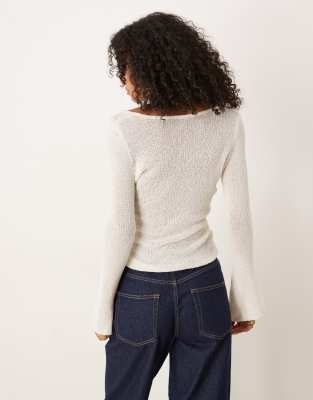 Tala Multiway Long Sleeve Resort Knit Top In White