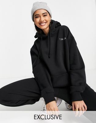 TALA oversized hoodie in black exclusive to ASOS