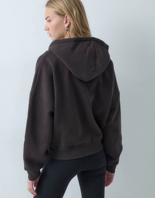 TALA oversized zip through hoodie in americano, 2 of 5