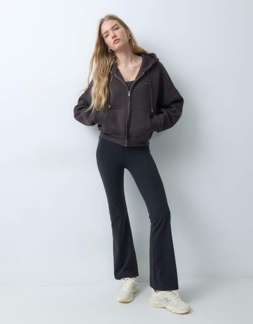 TALA oversized zip through hoodie in americano, 3 of 5