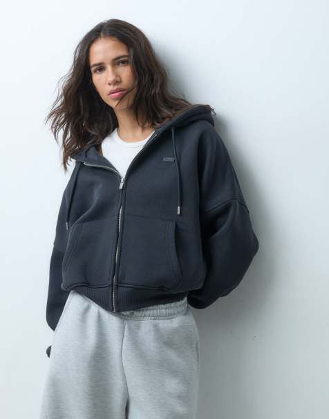 TALA oversized zip through hoodie vintage black - view 1
