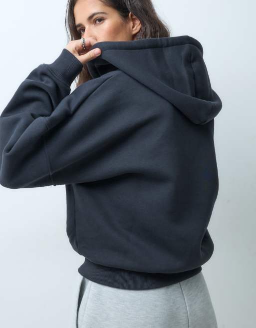 TALA oversized zip through hoodie vintage black, 2 of 5