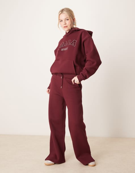 Tala - Pantalon de jogging ample à logo - Bordeaux - view 1