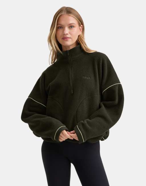 Tala - Pile color muschio scuro con zip corta