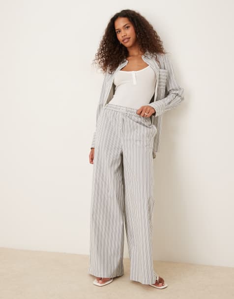 Tala poplin pants in blue stripe - view 1