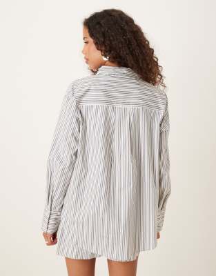 Tala Poplin Shirt In Gray