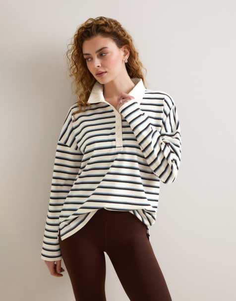 Tala rugby polo shirt in ivory - view 1