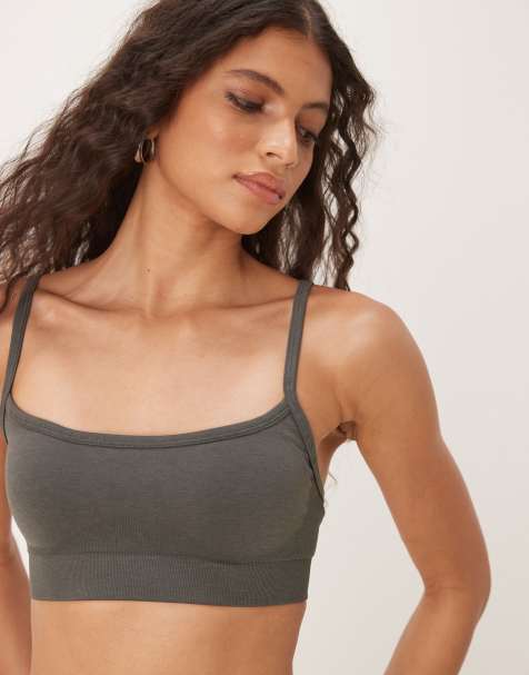 Tala sculpt seamless bandeau sports bra in dark olive - view 1