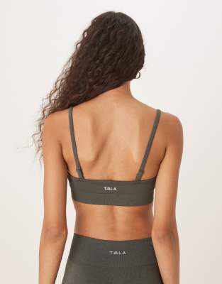 Tala Sculpt Seamless Bandeau Sports Bra In Black