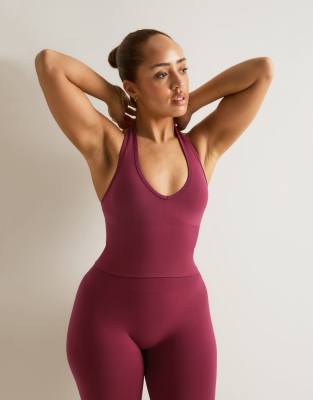 Tala Sculpt Seamless Halter Tank In Red