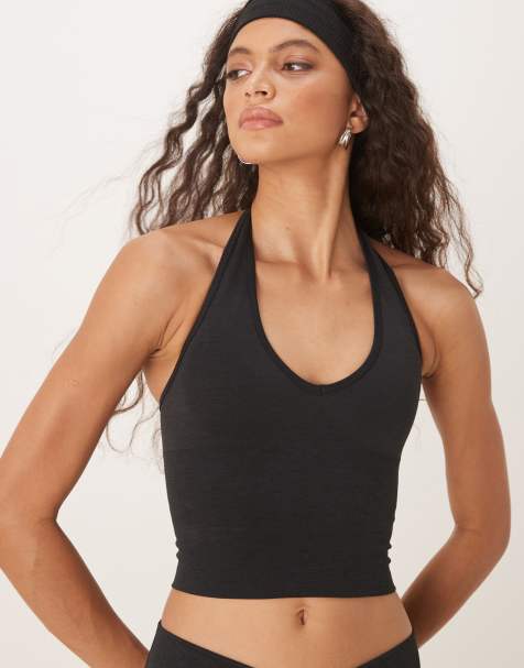 Tala Sculpt seamless halter tank top in black - view 1