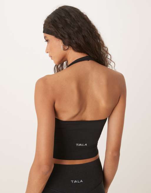 Tala Sculpt seamless halter tank top in black