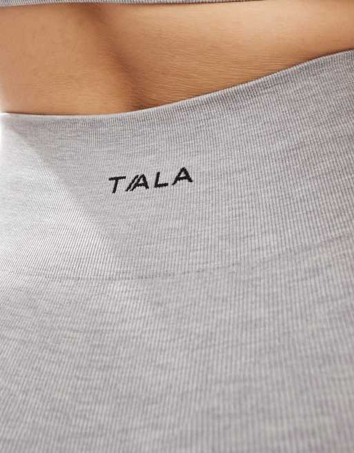 TALA Sculpt Seamless ribbed high waisted leggings in light grey, 3 of 5