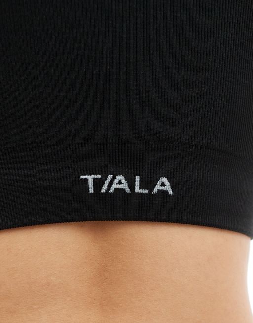 TALA - Sculpt Seamless - Ribstrikket sports-BH med racerryg i sort, 3 af 4
