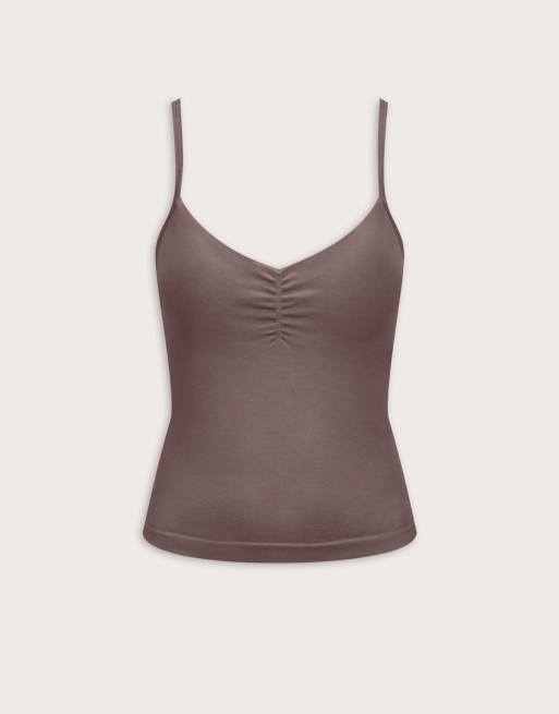 TALA Sculpt Seamless ruched vest in brown, 2 of 3