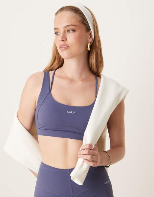 TALA - SkinLuxe - Blå sports-BH med krydsstropper på ryggen, 4 af 4