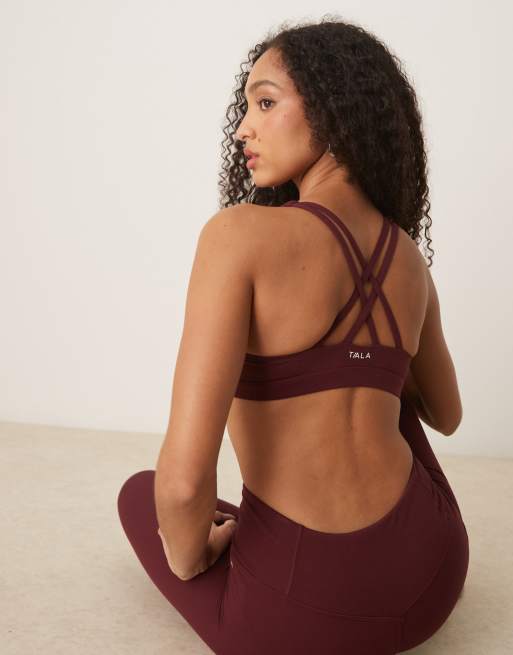 Tala - Skinluxe - Brassière de sport courte - Lie-de-vin