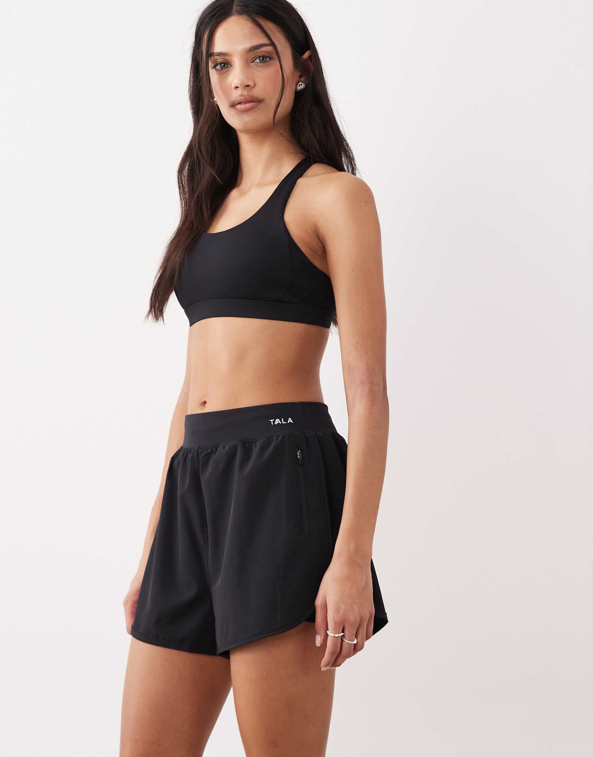 tala skinluxe built-in 2in1 shorts with side zip in black