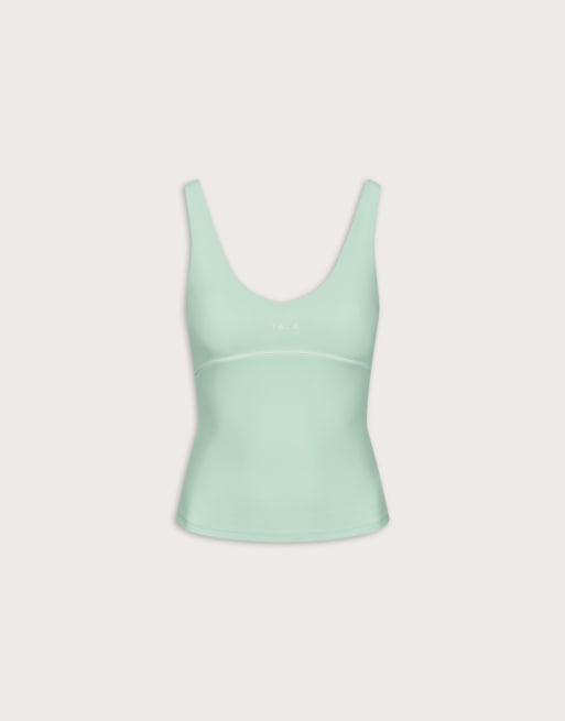 TALA - SkinLuxe - Camiseta verde menta suave sin mangas con ribetes en contraste, 3 de 3