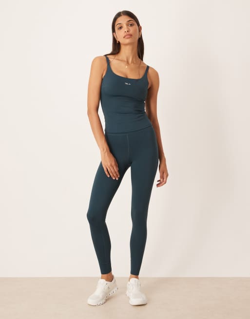 TALA SkinLuxe contour scoop neck and back tank top in deep teal, 4 of 4
