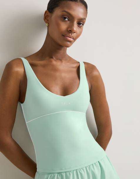 TALA SkinLuxe contrast piping vest in soft mint - view 1