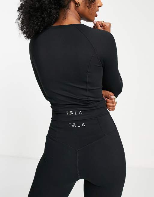TALA Skinluxe cutout long sleeve top in black exclusive at ASOS, 2 of 4