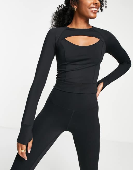 TALA Skinluxe cutout long sleeve top in black exclusive at ASOS, 4 of 4
