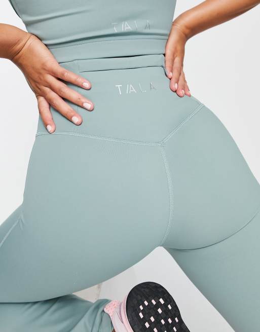 TALA Skinluxe flare leggings in sage green exclusive to ASOS