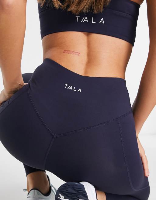 TALA Skinluxe high waisted pocket leggings in navy, 3 of 4
