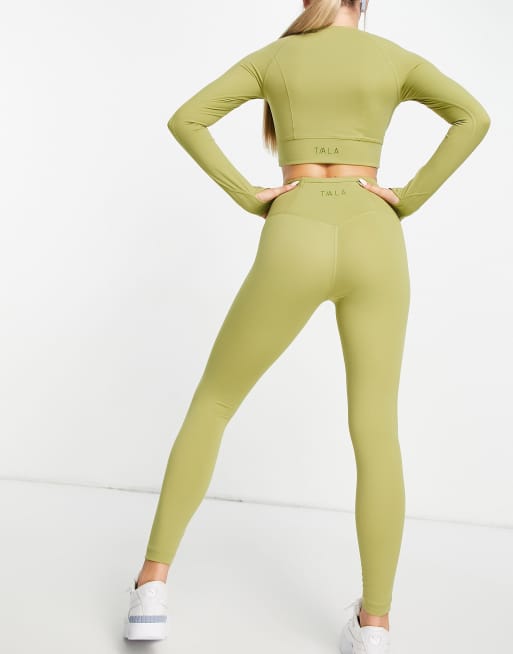 TALA - Skinluxe - Højtaljede leggings med almindelig længde i cedergrøn , 2 af 4