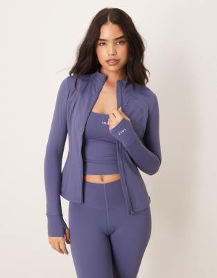 Skinluxe longline seam jacket in blue