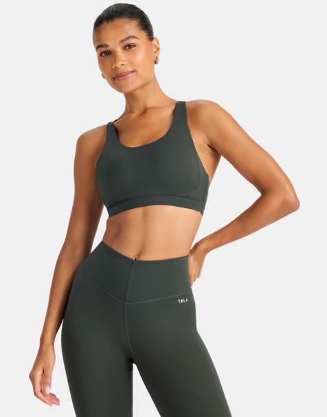 TALA – SkinLuxe – Longline-Tanktop-Sport-BH in dunklem Moosgrün - view 1