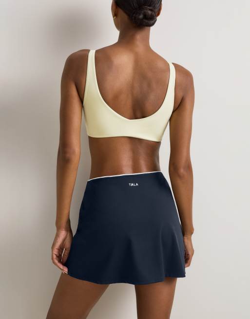 TALA - SkinLuxe - Mørk marineblåt mini-skort med kontrasterende kanter, 2 af 3