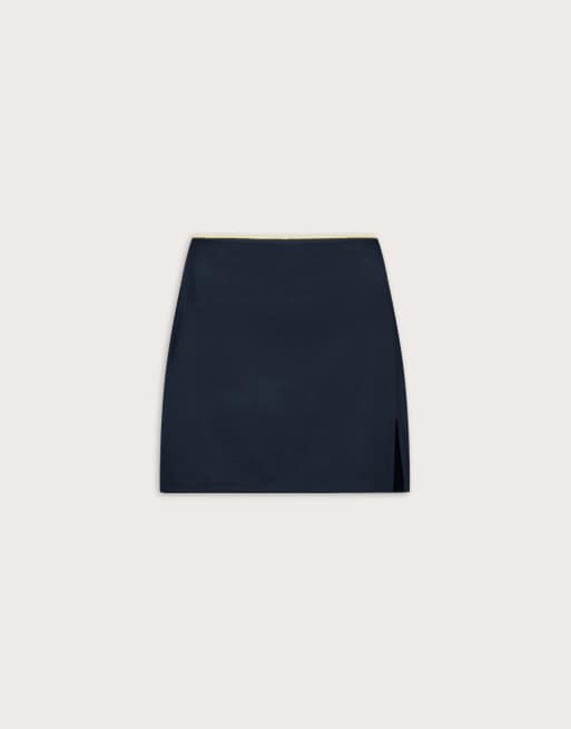 TALA - SkinLuxe - Mørk marineblåt mini-skort med kontrasterende kanter, 3 af 3