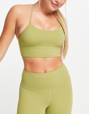 tala skinluxe medium support cedar green racer sports bra in size