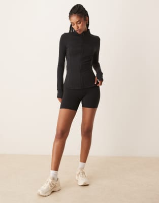 asos Tala skinluxe short set in black