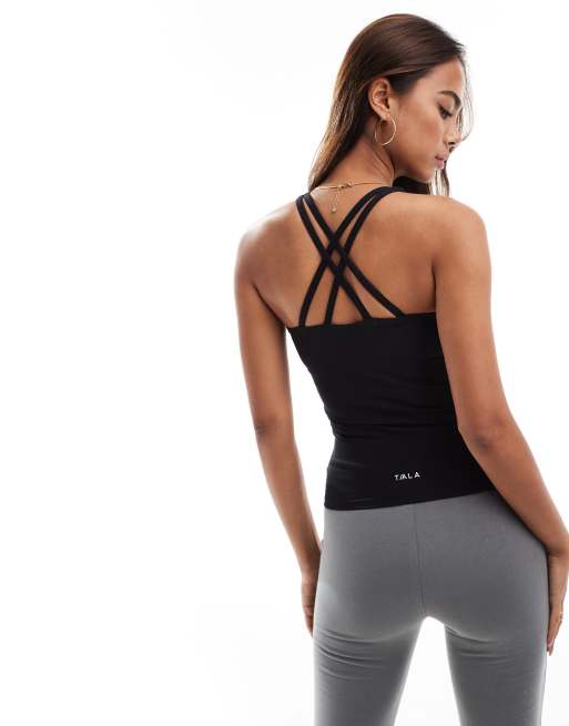 TALA - Skinluxe - Sort cami-top med stropper bagpå, 2 af 4