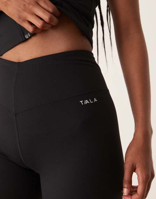 Tala SkinLuxe v-waist high waisted shorts in black, 2 of 5