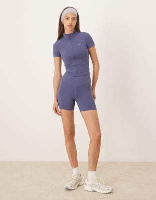 Tala Tala SkinLuxe v-waist high waisted shorts in blue