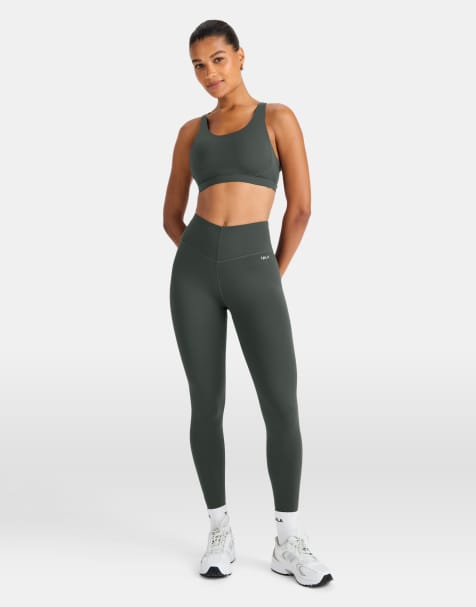 Tala SkinLuxe V waist legging in dark moss - view 1