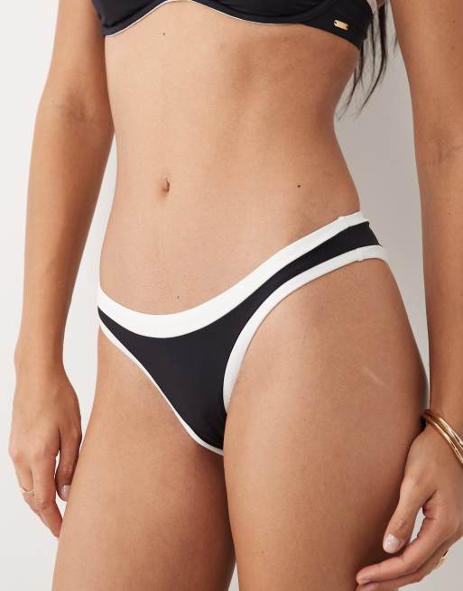 Tala - Slip bikini a vita medio alta nero ombra a contrasto, 2 di 4