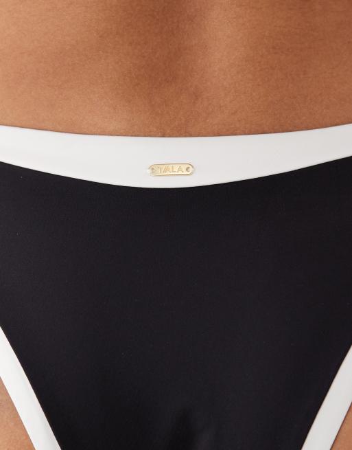 Tala - Slip bikini a vita medio alta nero ombra a contrasto, 3 di 4