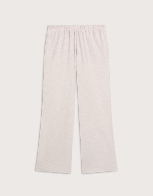 Tala - Soft Lounge - Ajourgebreide pyjamabroek met wijde pijpen en trekkoord in gemêleerd lichtbeige, 3 van 3