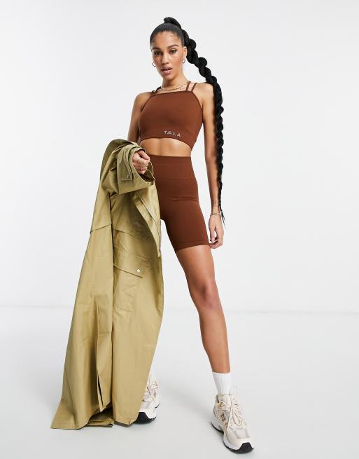 TALA - Solasta - Bh met medium ondersteuning en bandjes in bruin, exclusief bij ASOS, 4 van 4