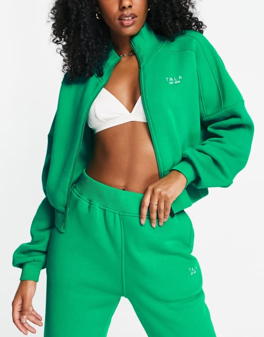 TALA - Sports Club - Felpa verde con zip - In esclusiva per ASOS 