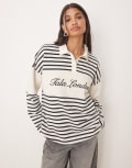 [Tala] Tala striped rugby shirt in ivory and black-White 8-10 Ivory