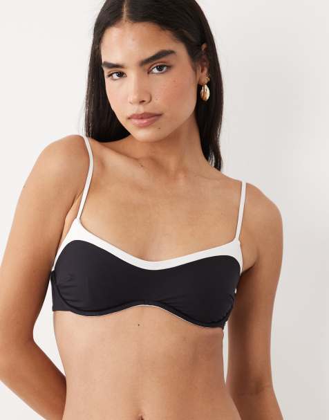 TALA underwire contrast bikini top in shadow black - view 1
