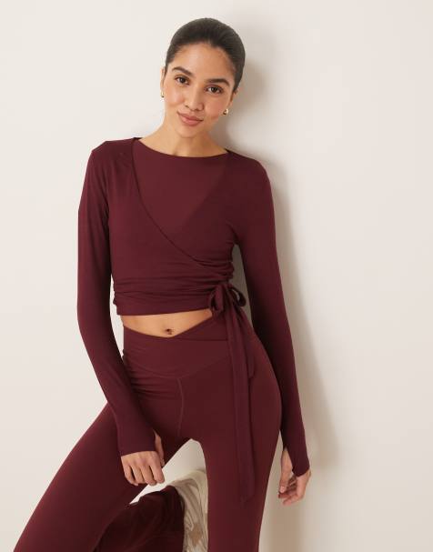 Tala wrap around cardigan in wine - view 1