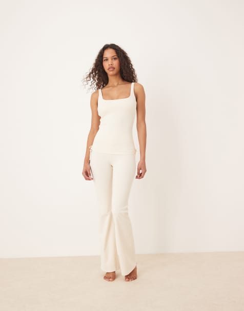 Tala Wrap High Rise Yoga Pants in cream - view 1
